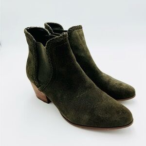 Aldo Leather Suede Military Olive Green Booties